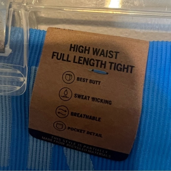 NWT Victoria Secret PINK Neon Blue Seamless Workout Leggings Medium - Picture 4 of 7